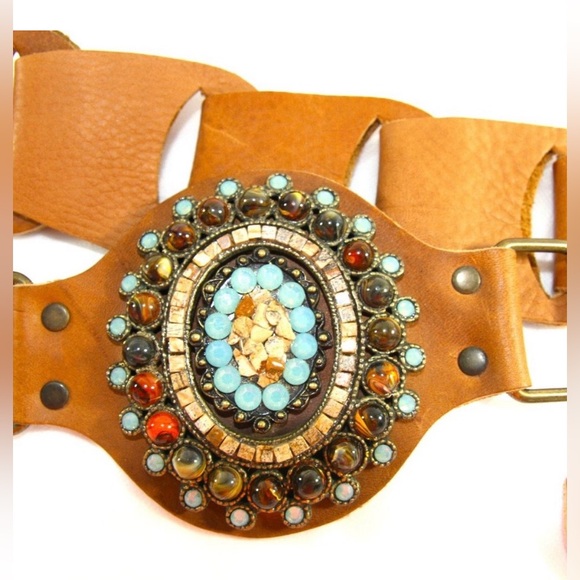 Leatherock belt boho 70s seventies Daisy Jones Stevie Nicks western cowgirl - Picture 4 of 10
